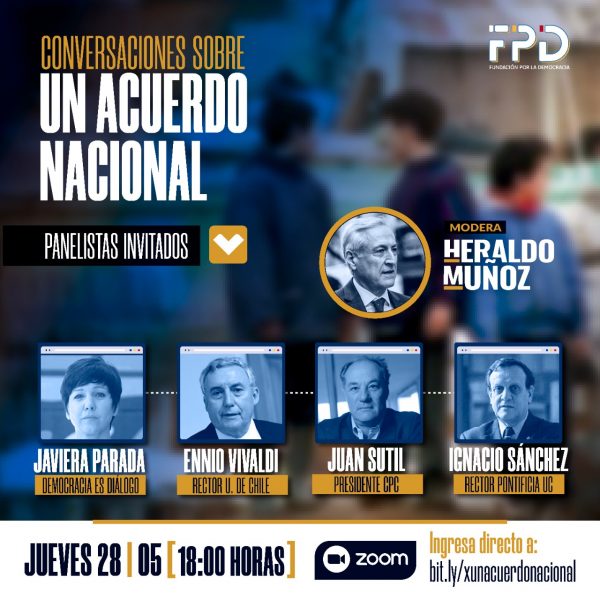 Heraldo Muñoz moderará diálogo con academia, empresariado y mundo social con miras a avanzar a un gran acuerdo nacional frente al Covid-19 Heraldo Muñoz moderará diálogo con academia, empresariado y mundo social con miras a avanzar a un gran acuerdo nacional frente al Covid-19