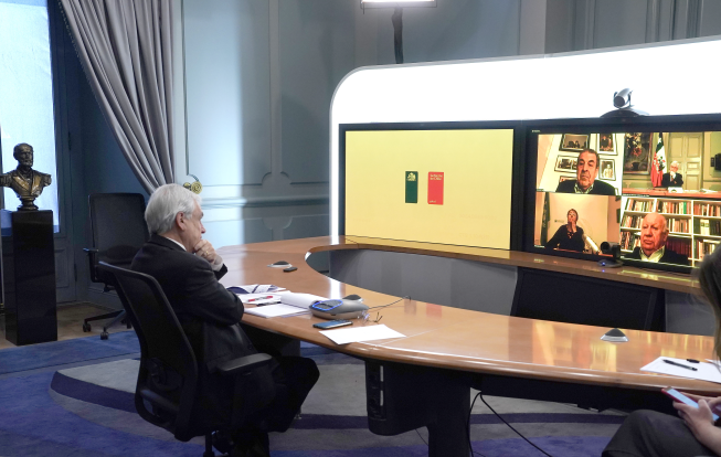 Piñera se reúne virtualmente con Bachelet, Lagos y Frei para hablar sobre la situación del Covid-19 en Chile y la recesión económica mundial