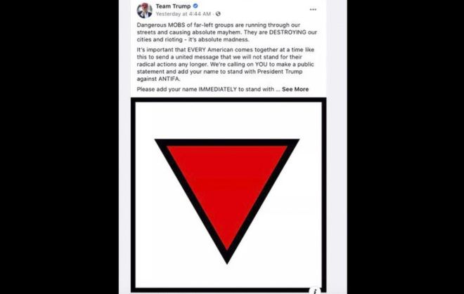 Facebook y Trump: la red social elimina anuncios de campaña de Trump por incluir un símbolo usado en la Alemania nazi