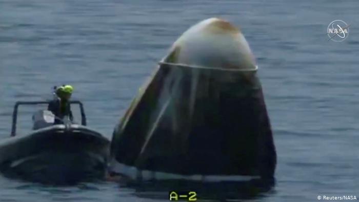 Cápsula de SpaceX ameriza en el golfo de México