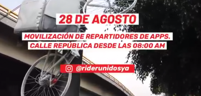 “Trabajamos pero sin ser trabajadores”: Repartidores de aplicaciones confirman paralización para este viernes 28 de agosto