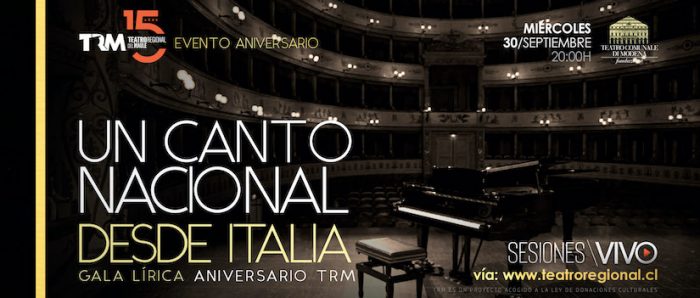 Teatro Regional del Maule presenta “Gala lírica aniversario, un canto nacional desde Italia” vía online Teatro Regional del Maule presenta “Gala lírica aniversario, un canto nacional desde Italia” vía online