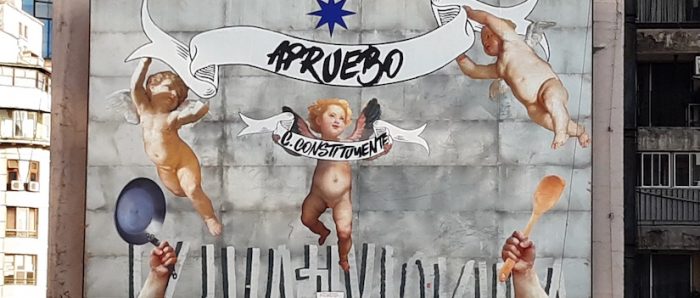 Artista plástico Caiozzama realiza mural de gran formato en favor del Apruebo Artista plástico Caiozzama realiza mural de gran formato en favor del Apruebo