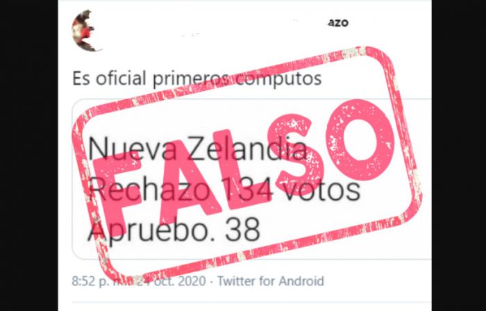 Servel informó que es falsa información sobre resultado del plebiscito en Nueva Zelanda Servel informó que es falsa información sobre resultado del plebiscito en Nueva Zelanda
