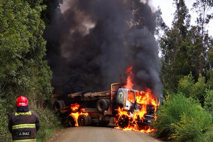 Contulmo: Trabajadores fueron maniatados y golpeados durante ataque incendiaron a faena forestal