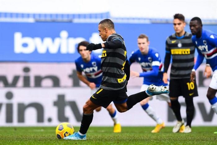 Alexis Sánchez perdió un penal en derrota del Inter ante Sampdoria