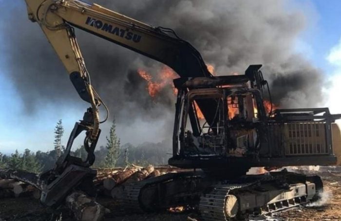 Se registra nuevo ataque incendiario que afectó a faena forestal en Cañete