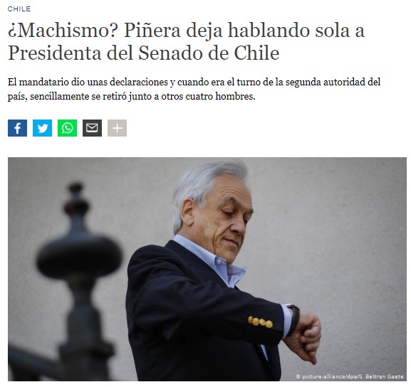 “Piñera deja hablando sola a Presidenta del Senado de Chile”: la mirada de DW al impasse en La Moneda “Piñera deja hablando sola a Presidenta del Senado de Chile”: la mirada de DW al impasse en La Moneda