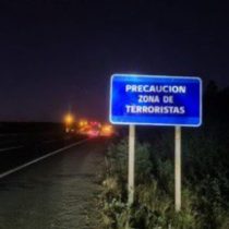 “Precaución zona de terroristas”: intervienen señaléticas en el ingreso a La Araucanía