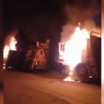 Cuatro camiones resultaron quemados tras nuevo ataque incendiario en Angol