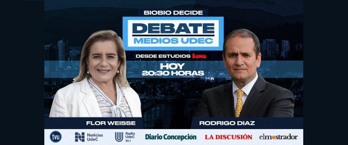 Rodrigo Díaz y Flor Weisse frente a frente: candidatos a la gobernación regional del Biobío debaten este lunes