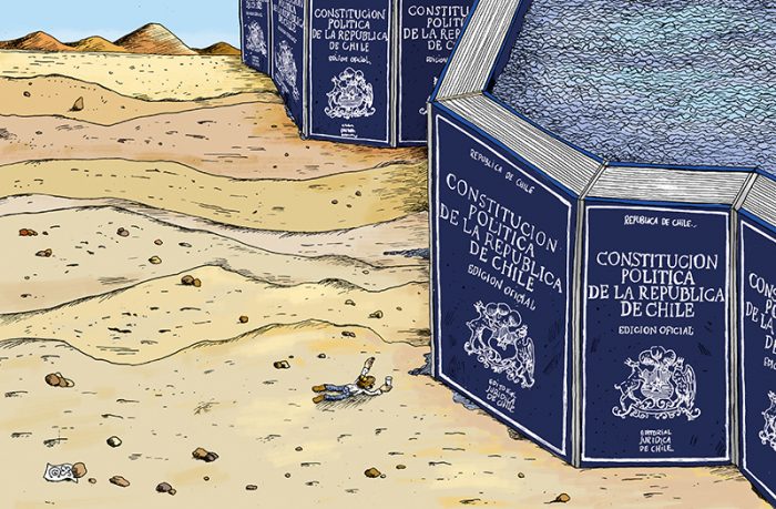 El acceso a agua y sequía son los protagonistas de la ilustración de Marcelo Escobar sobre proceso constituyente El acceso a agua y sequía son los protagonistas de la ilustración de Marcelo Escobar sobre proceso constituyente