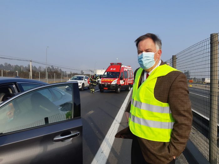 Constituyente Raúl Celis fue parte de choque múltiple en la Ruta 68 camino a Santiago Constituyente Raúl Celis fue parte de choque múltiple en la Ruta 68 camino a Santiago