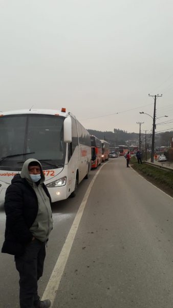 Trabajadores paralizaron labores del proyecto Mapa y realizan manifestación cortando el tránsito en Laraquete acusando hostigamientos y malos tratos de Arauco S.A Trabajadores paralizaron labores del proyecto Mapa y realizan manifestación cortando el tránsito en Laraquete acusando hostigamientos y malos tratos de Arauco S.A