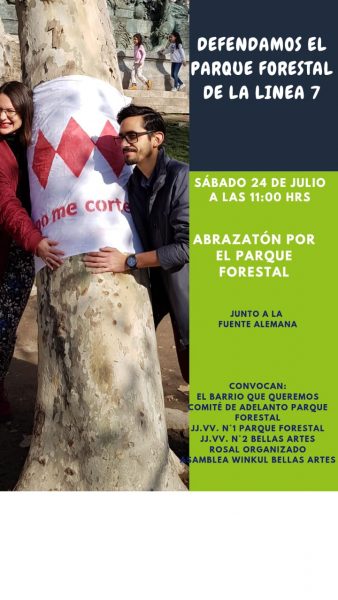 Agrupaciones sociales realizan convocatoria para evitar la intervención en el Parque Forestal tras el anuncio de la realización de la Línea 7 del Metro Agrupaciones sociales realizan convocatoria para evitar la intervención en el Parque Forestal tras el anuncio de la realización de la Línea 7 del Metro