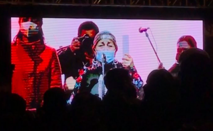 Elisa Loncon desde el Estadio Nacional: «Los pueblos originarios estamos hechos de memoria»