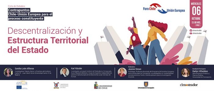 Ciclo de Debates “Contrapuntos Chile-UE para el proceso constituyente” continúa con panel sobre descentralización y estructura territorial del Estado 