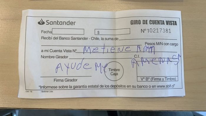 Puente Alto: hombre denunció que estaba secuestrado a través de un formulario bancario Puente Alto: hombre denunció que estaba secuestrado a través de un formulario bancario