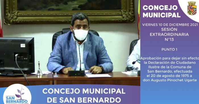 Concejo municipal de San Bernardo deja sin efecto calidad de 