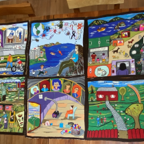 Obras textiles de las Bordadoras de Miramar en Valdivia