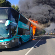 Bus interprovincial con destino a Santiago se incendió en la Ruta 5 sur