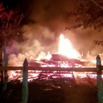 Cuatro inmuebles destruídos dejó nuevo ataque incendiario en Contulmo