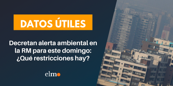 Decretan alerta ambiental en la región Metropolitana para este domingo: ¿Qué restricciones hay?