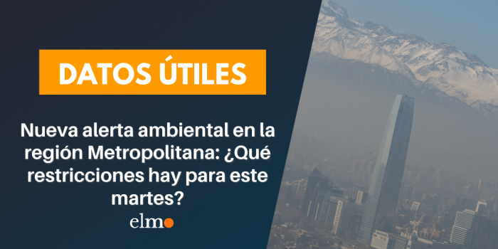 Nueva alerta ambiental en la región Metropolitana: ¿Qué restricciones hay para este martes?