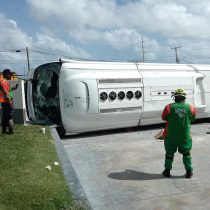 Video muestra el momento exacto del volcamiento del bus en Punta Cana