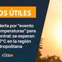 Emiten alerta por «evento de altas temperaturas» para la zona central: se esperan hasta 37°C en la región Metropolitana